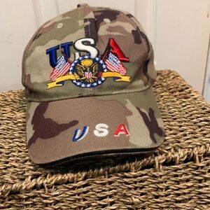 Camouflage Patriotic Embroidered USA Proud Flag Eagle Trucker Hat Baseball Cap